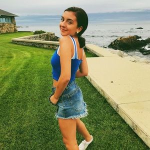 Topshop Tops - Royal blue topshop lettuce hem cropped tank Topshop Tops - Royal blue topshop lettuce hem cropped tank